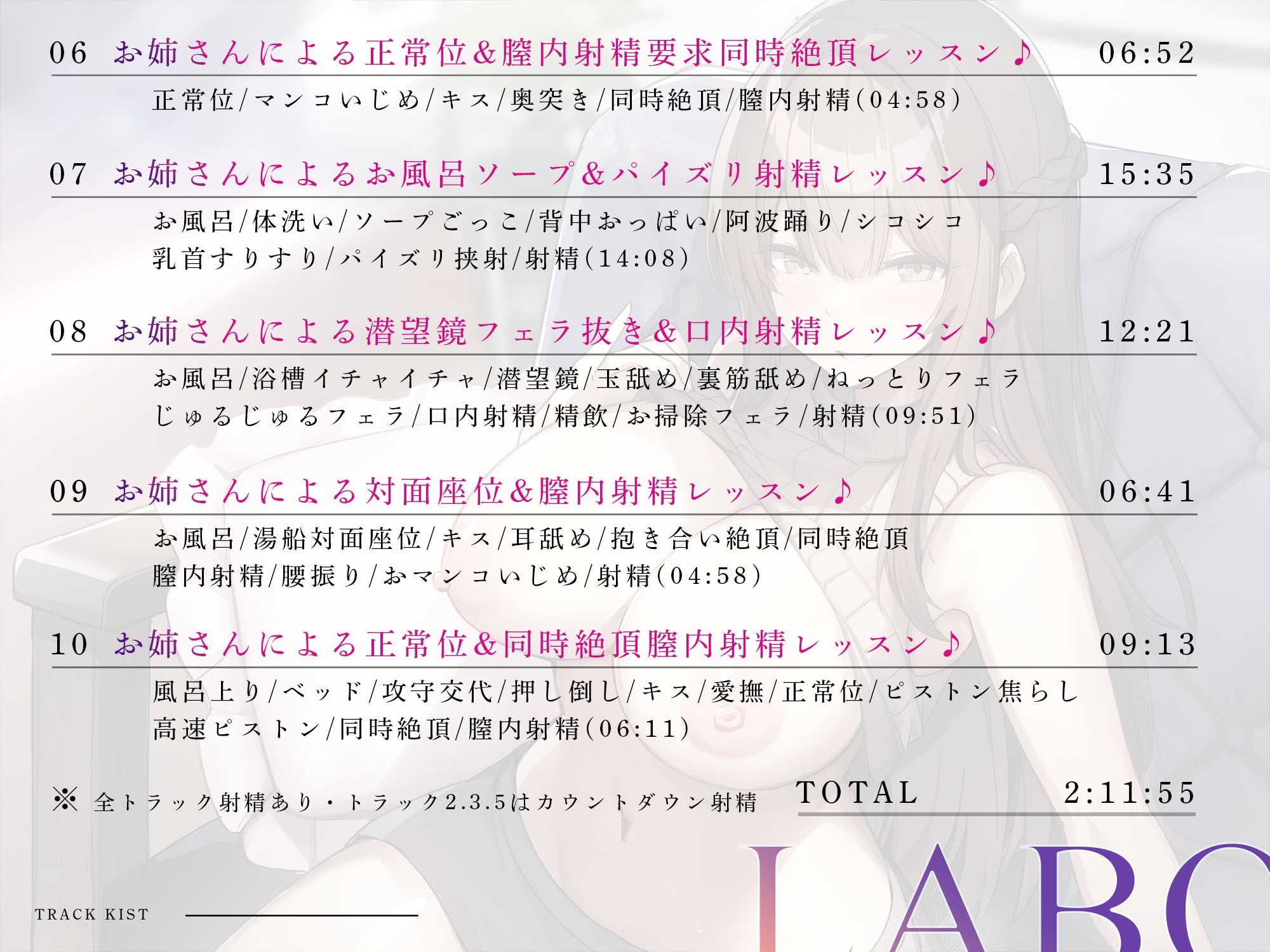 昔馴染みの爆乳ドスケベお姉さんによる二人っきりのカウントダウン濃厚射精レッスン♪【全トラック射精あり】