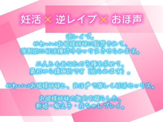【逆レおほ声】王様のお姫様姉妹に監禁されて強●的に妊活種付けセックスさせられる話。ねっとりW耳舐め・濃厚じゅぽじゅぽWフェラ・W授乳・おほ声だいしゅきホールド。