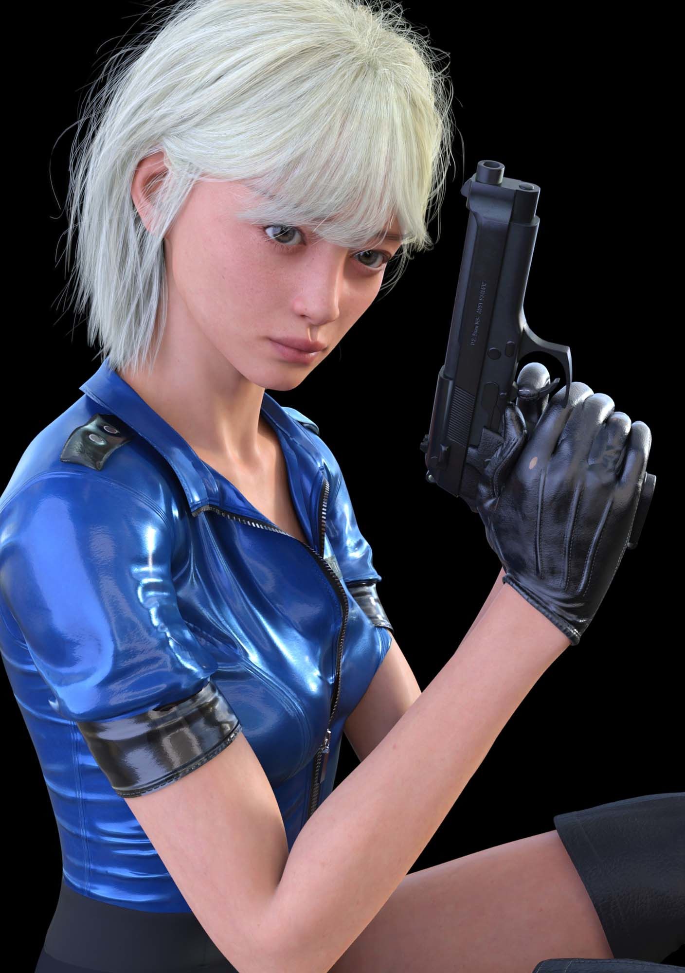 ミニスカポリス黒と白