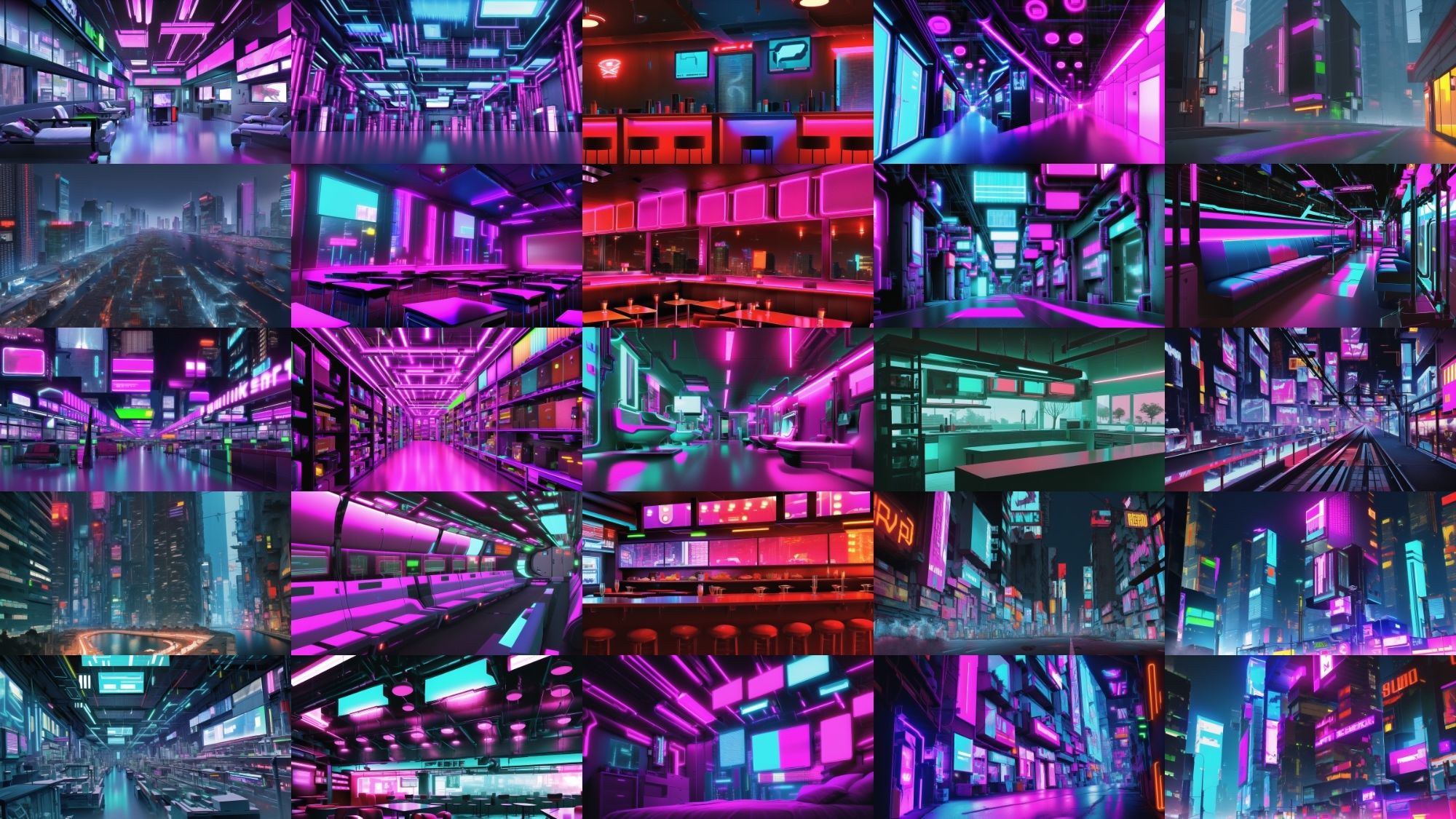 【アニメ調のサイバーパンク背景】著作権フリーの高解像度画像（100枚）