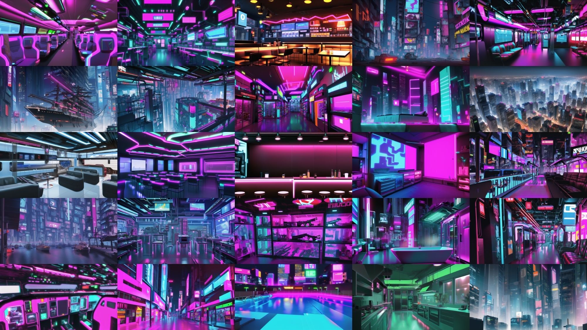 【アニメ調のサイバーパンク背景】著作権フリーの高解像度画像（100枚）