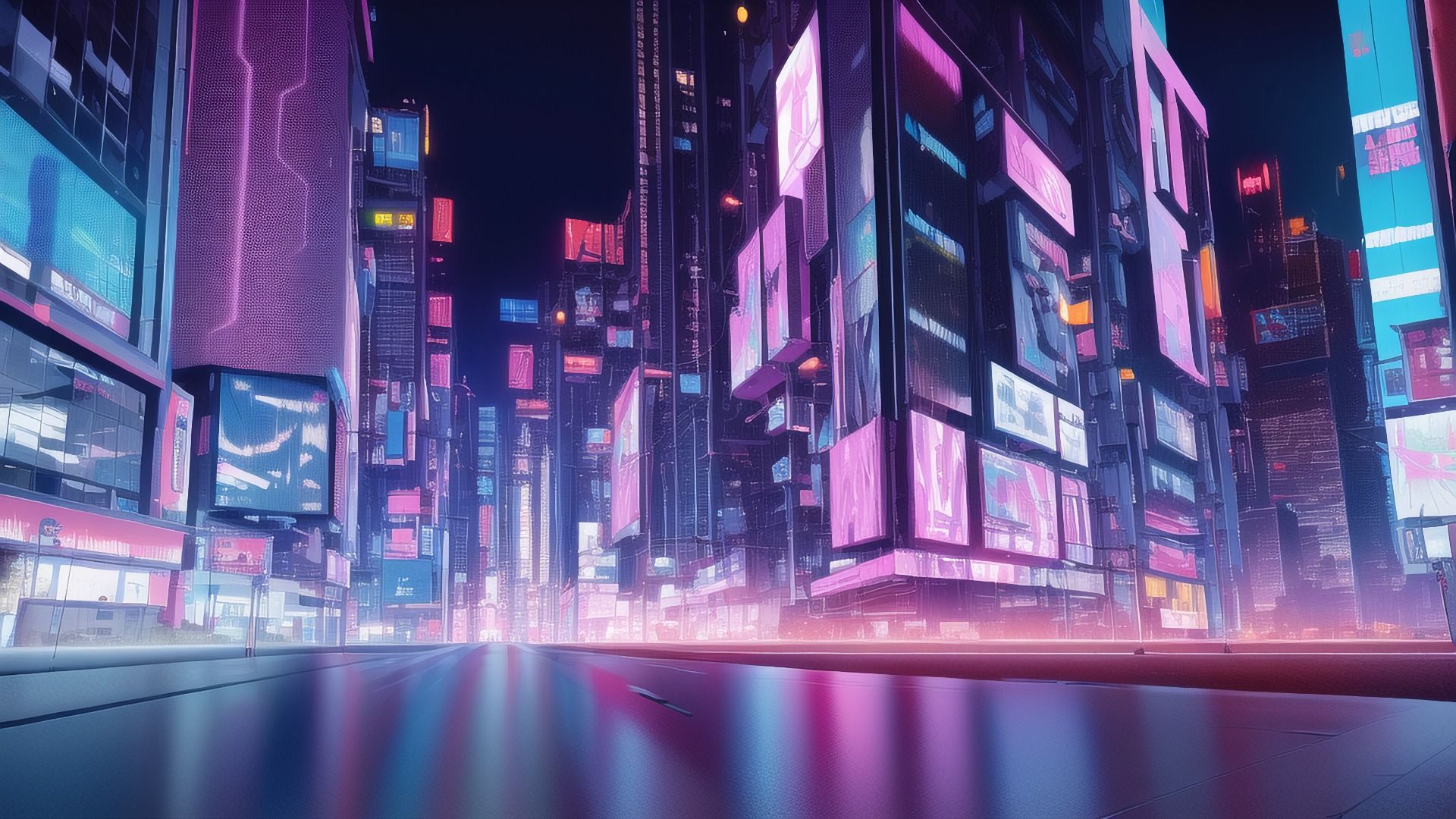 【アニメ調のサイバーパンク背景】著作権フリーの高解像度画像（100枚）