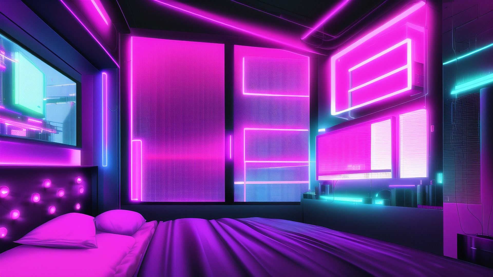 【アニメ調のサイバーパンク背景】著作権フリーの高解像度画像（100枚）