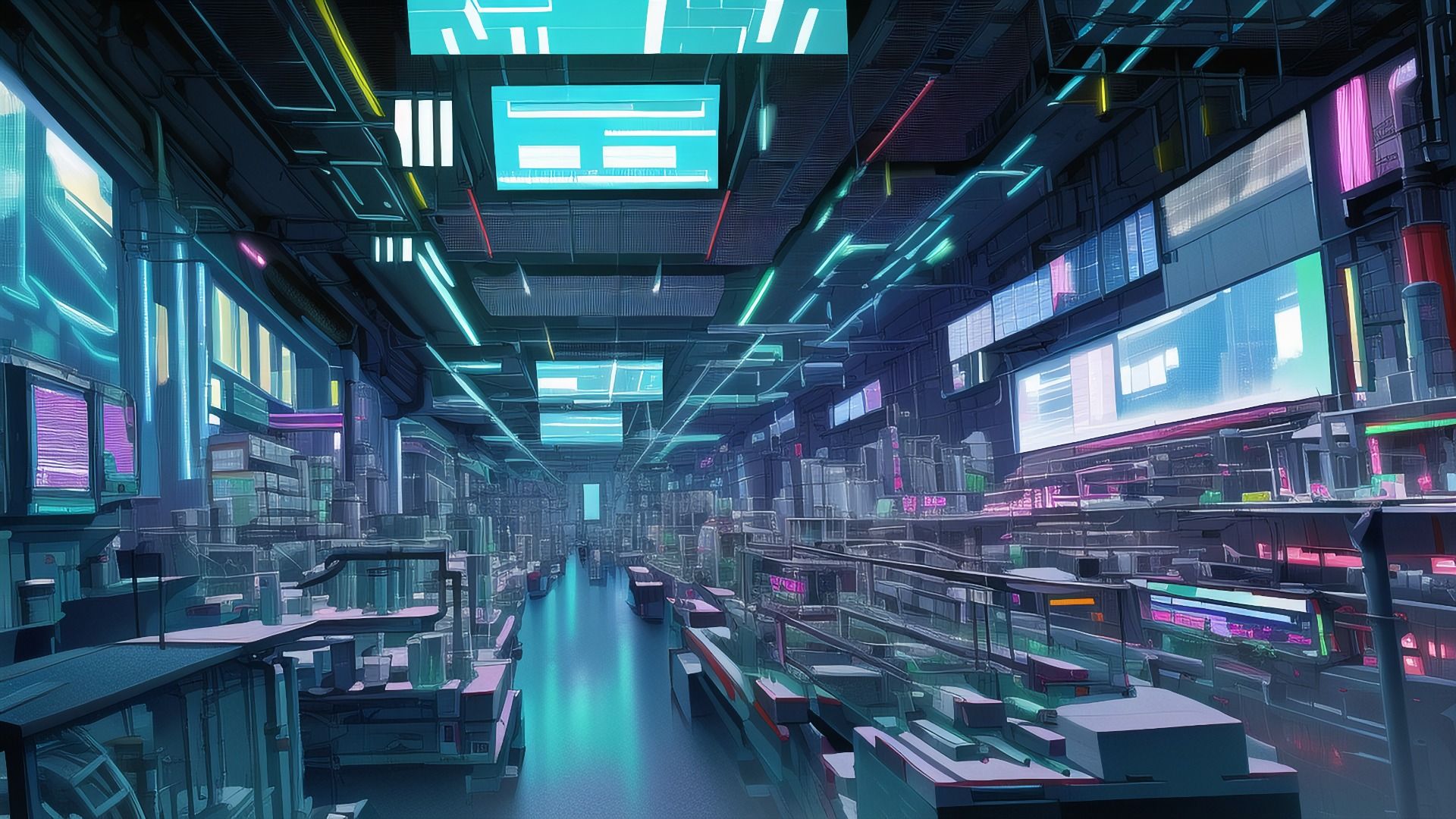 【アニメ調のサイバーパンク背景】著作権フリーの高解像度画像（100枚）