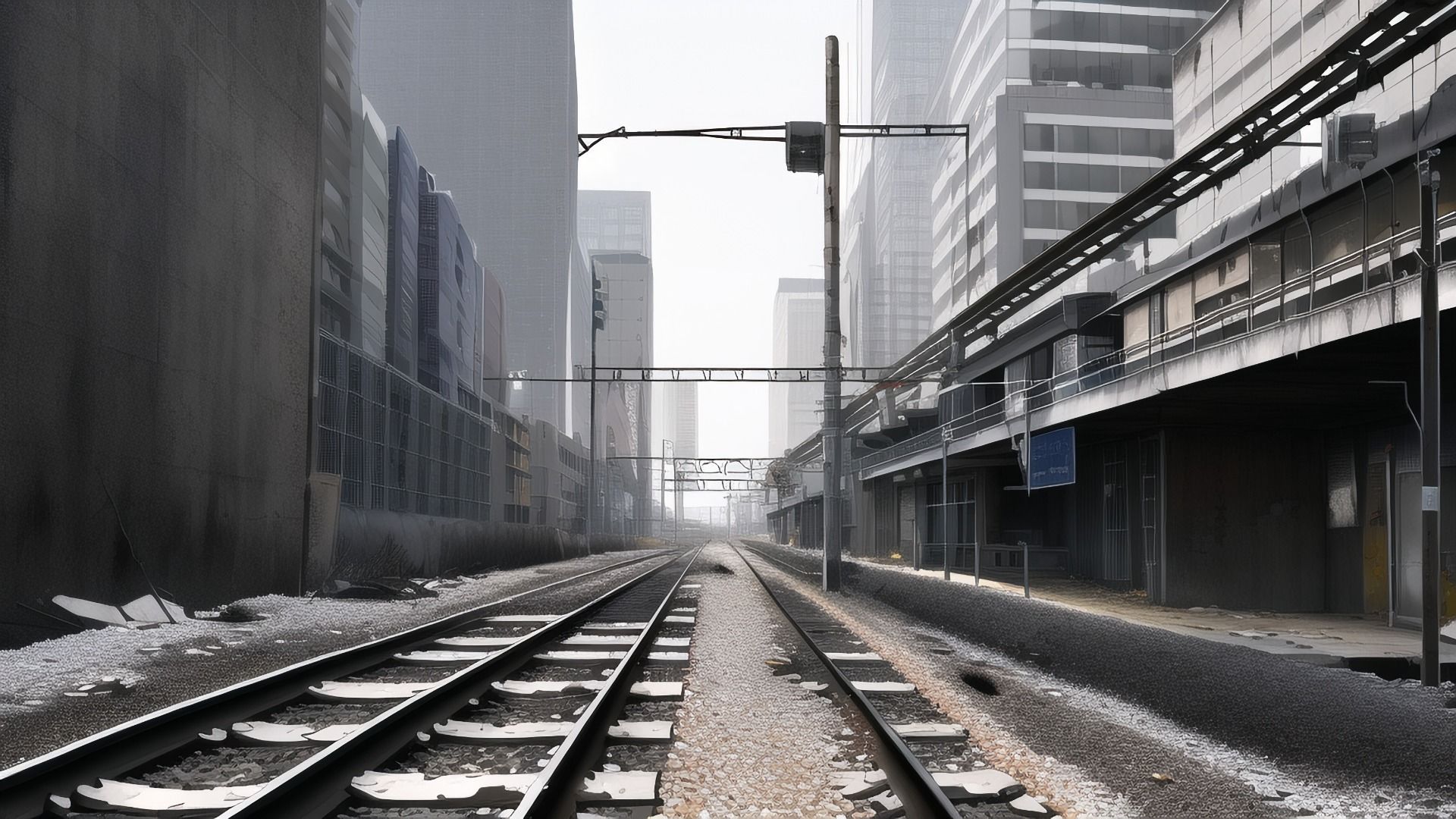 【アニメ調の廃墟系背景】著作権フリーの高解像度画像（100枚）