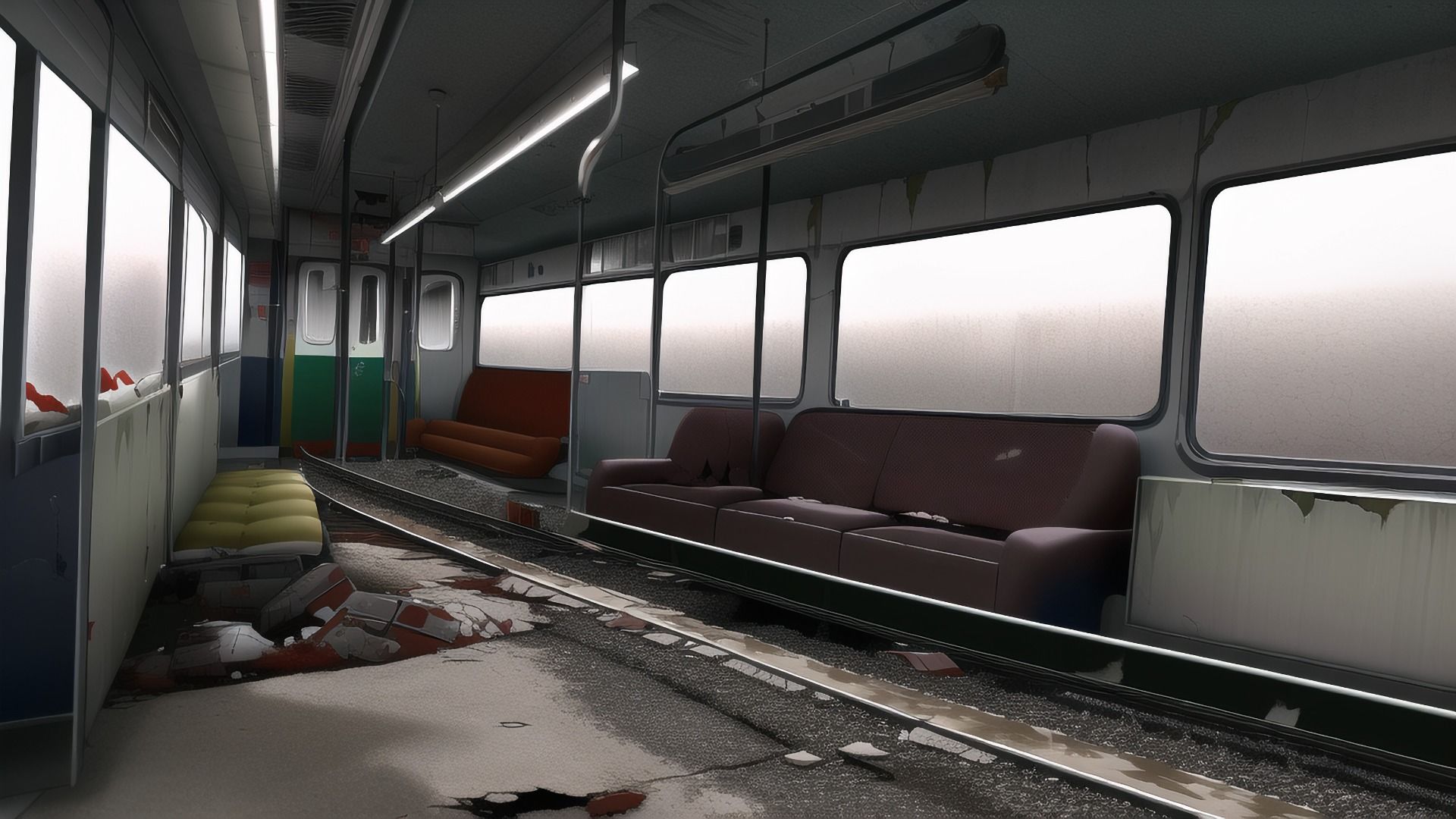 【アニメ調の廃墟系背景】著作権フリーの高解像度画像（100枚）