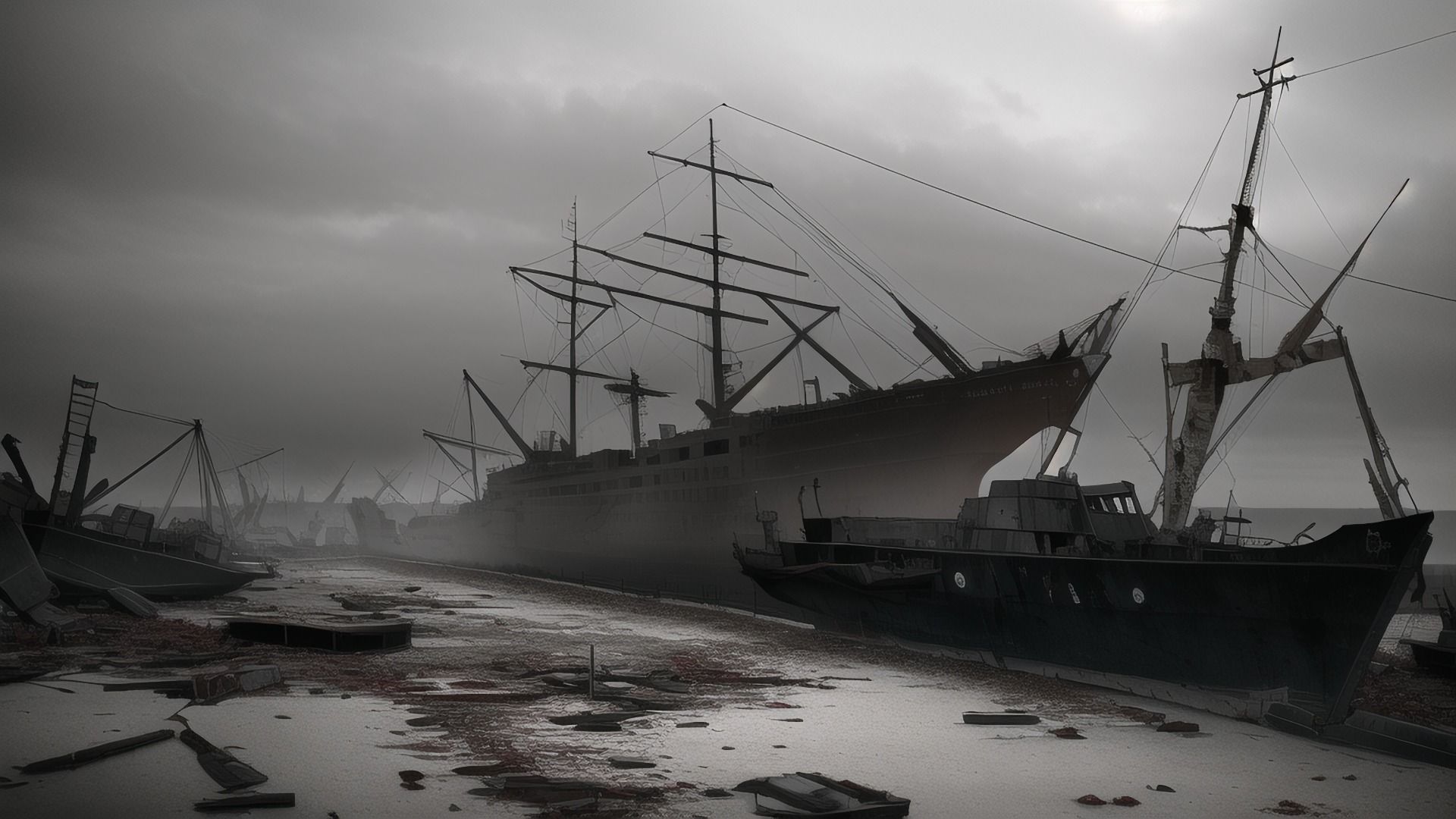 【アニメ調の廃墟系背景】著作権フリーの高解像度画像（100枚）