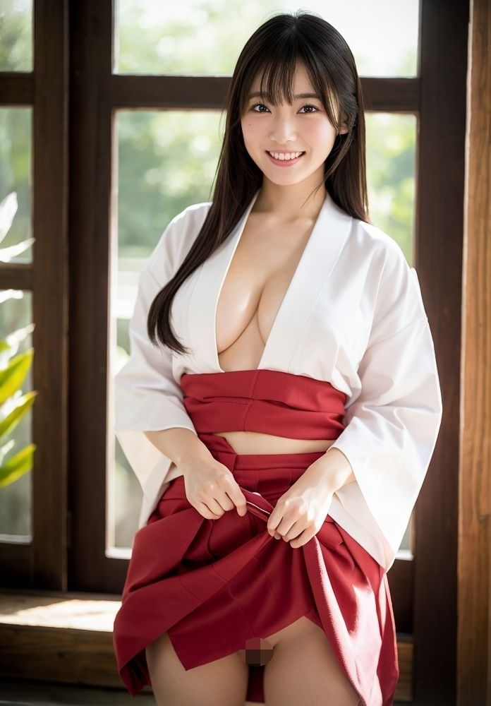 清楚な巫女さんのマ◯コ見せ