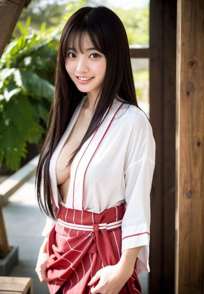 清楚な巫女さんのマ◯コ見せ
