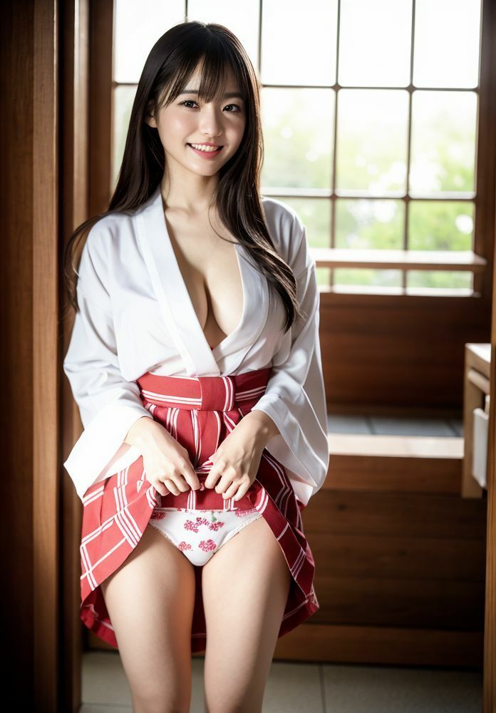 清楚な巫女さんのマ◯コ見せ