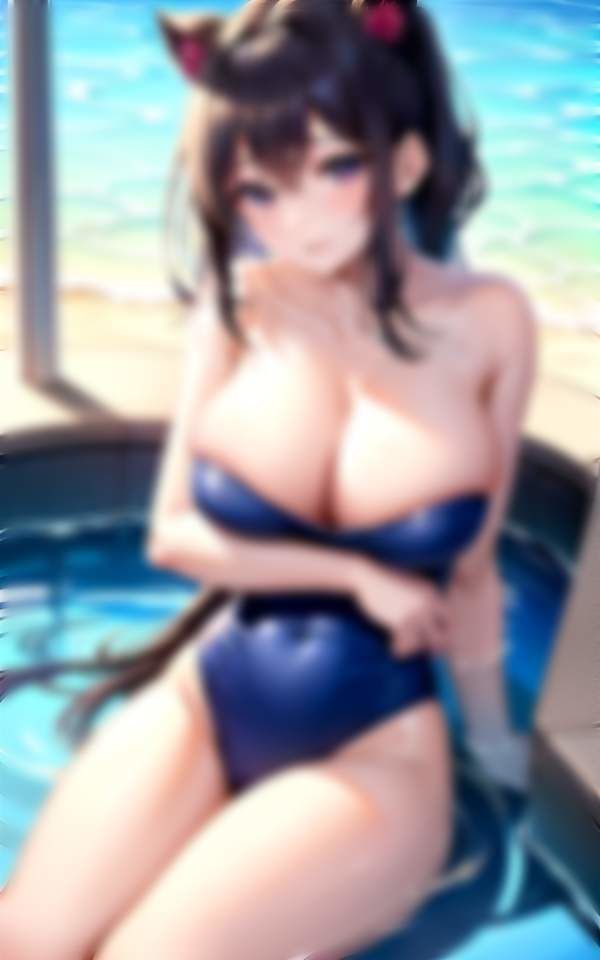 水泳部の先輩と練習後2人きり スク水から溢れ出る超乳を揉み倒す