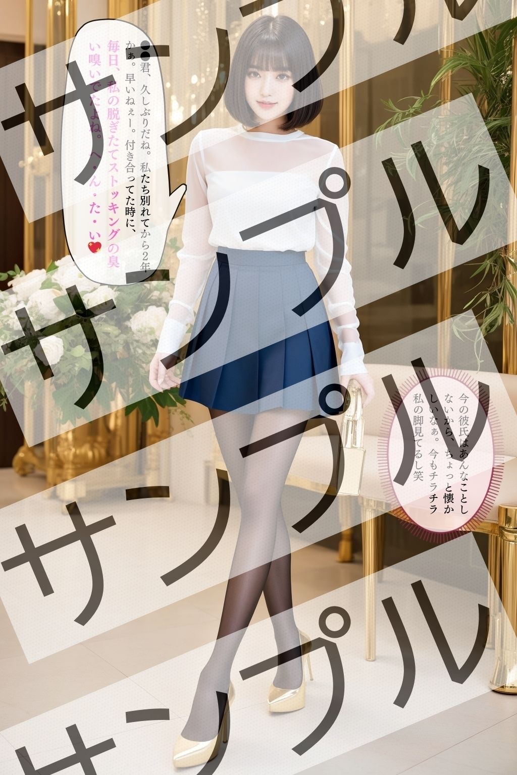 同僚OLのミニスカ&極薄黒ストッキング&エロいパンプス - Colleague office lady’s miniskirt, ultra-thin black stockings, and erotic pumps -