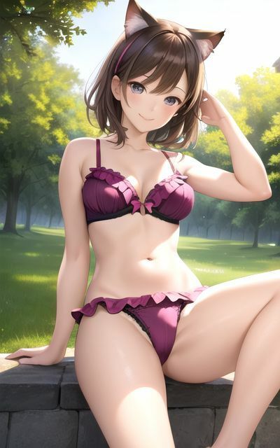 【超高画質グラビア写真集】猫耳美少女の下着。かわいい50枚〜3巻〜