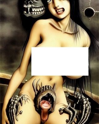 化けの皮カモフラージュ:この化け物は巨乳美女の皮を被っています。