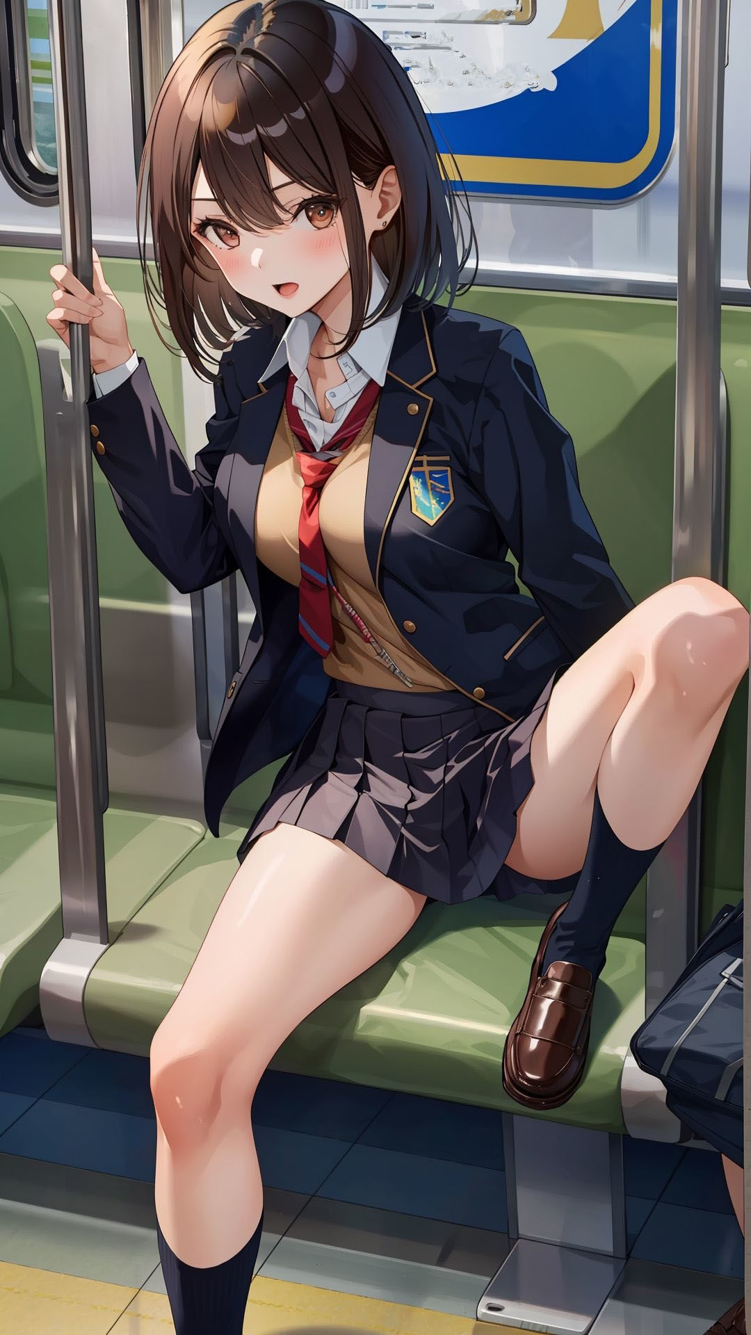 エッチなJKと痴●電車