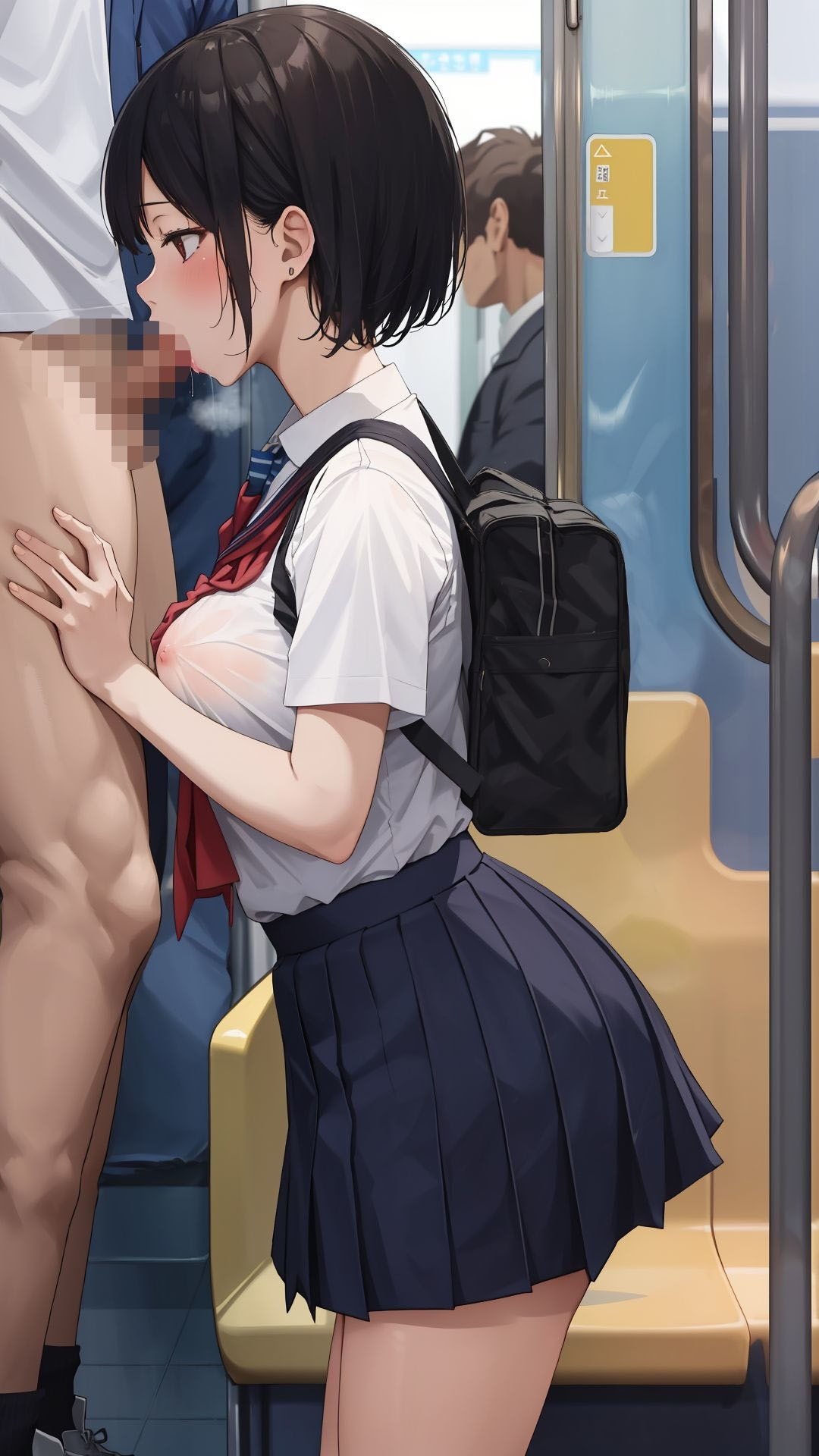 エッチなJKと痴●電車