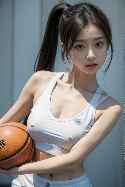 AI美女バスケットボールショット: スポーツとグラビアの融合