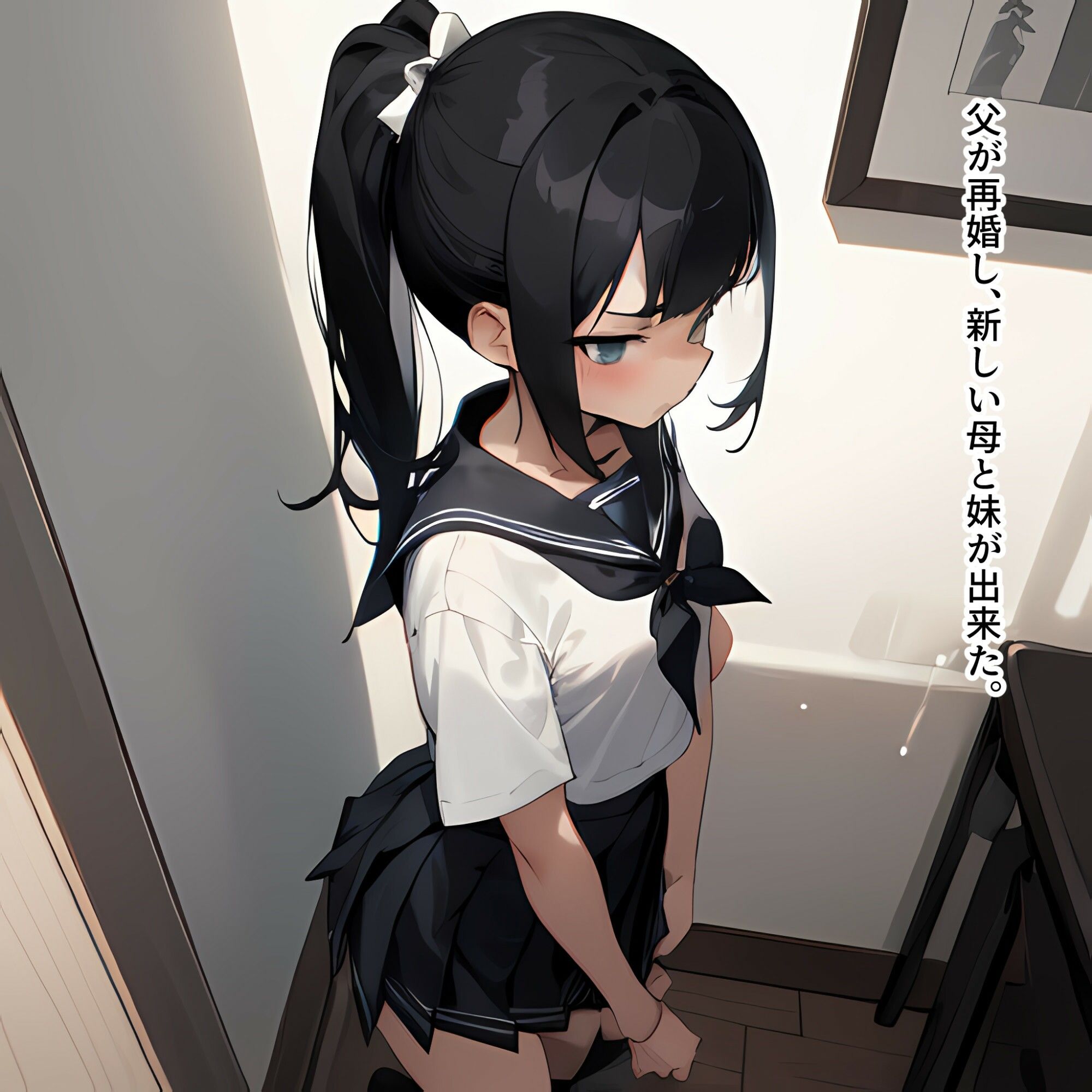 寝ている妹にいたずらする話(セーラー冬服)