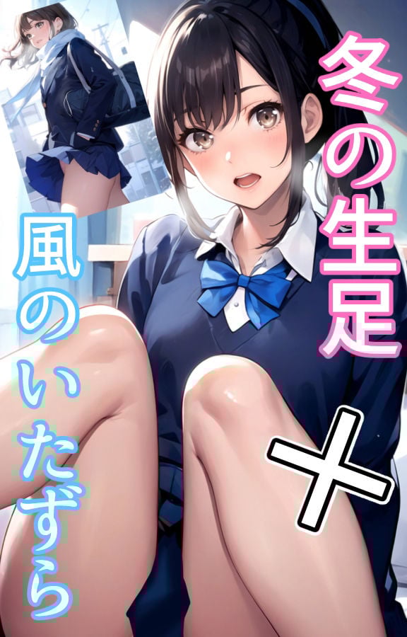 冬の生足+風のいたずら