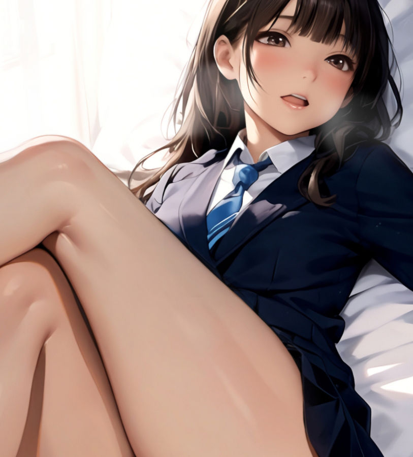 冬の生足+風のいたずら