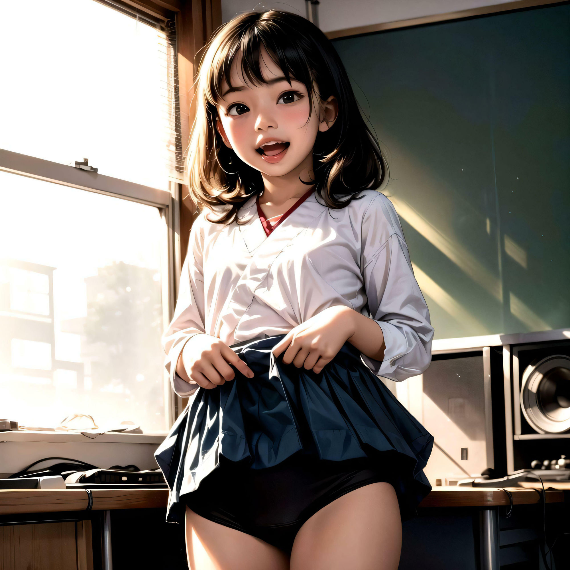 学校でパンツ見放題