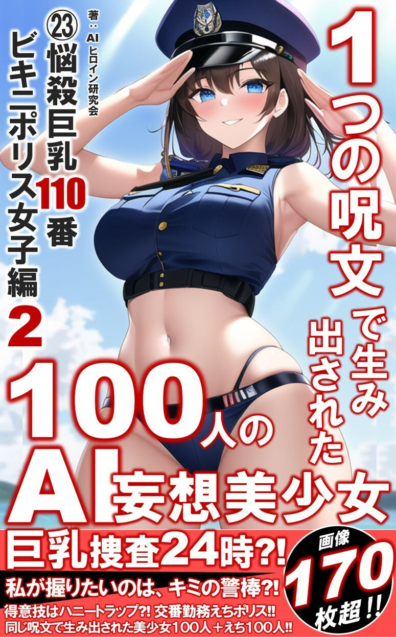 1つの呪文で生み出された100人のAI妄想美少女-23【巨乳捜査110番！えちかわビキニポリス女子】