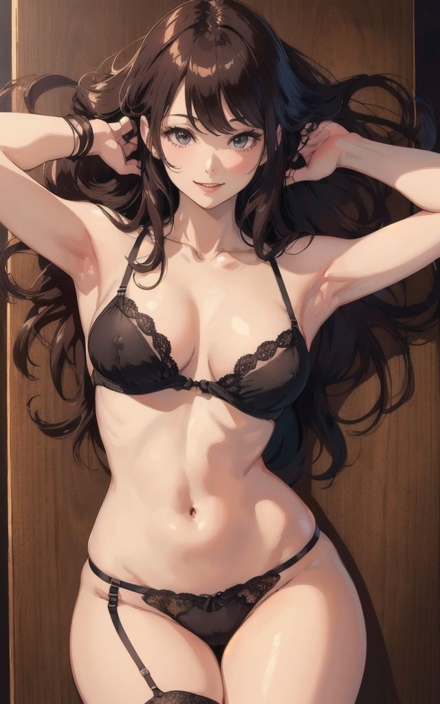 見つめてくる下着美女と【AIイラスト集】