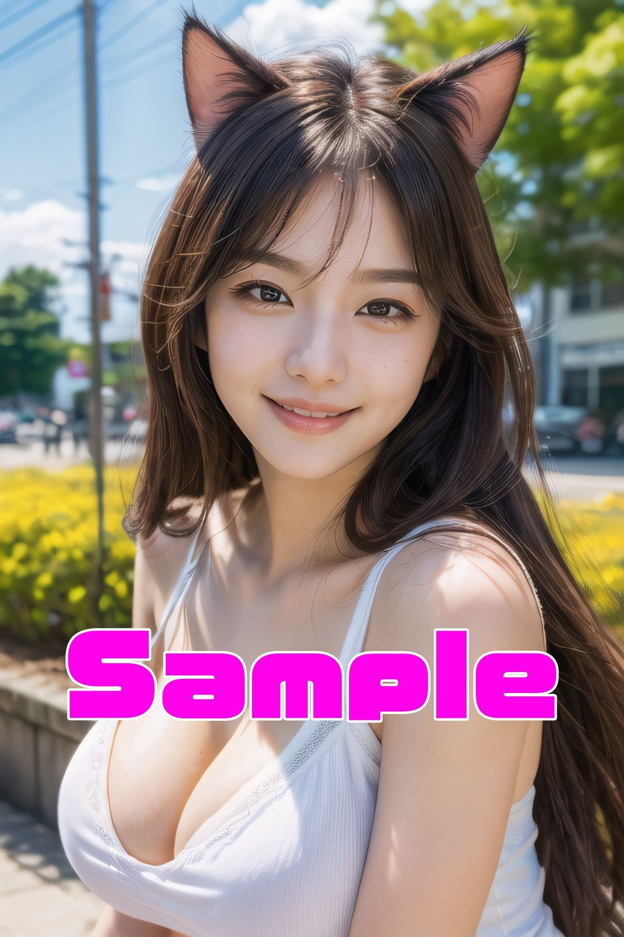 ネコ耳美女図鑑 黒髪ロング編