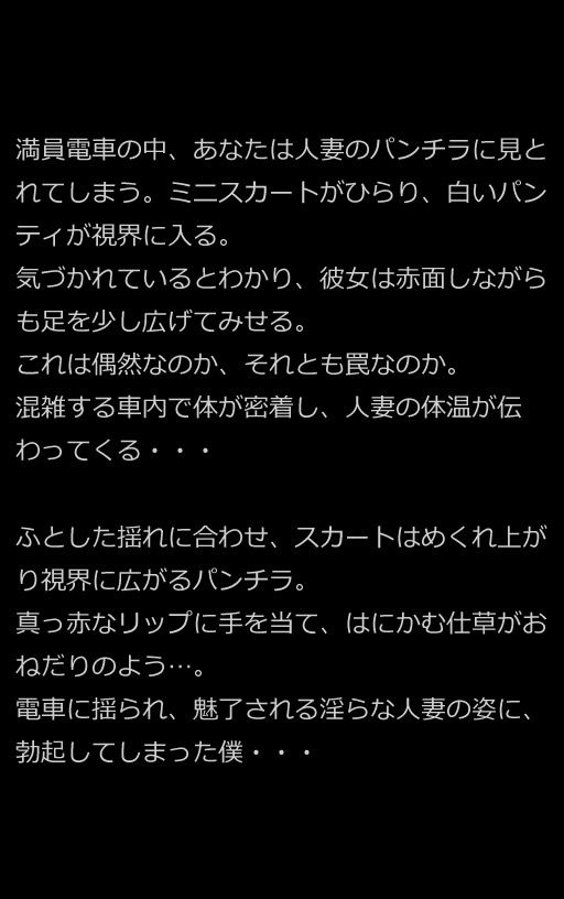 【痴女】電車のなかでパンチラしてくる人妻がH過ぎて我慢できない話(全295ページ)【高画質モデル】