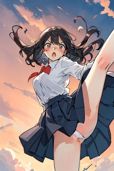 見るな！！！！ 1 風パンチラと怒る女の子MIX