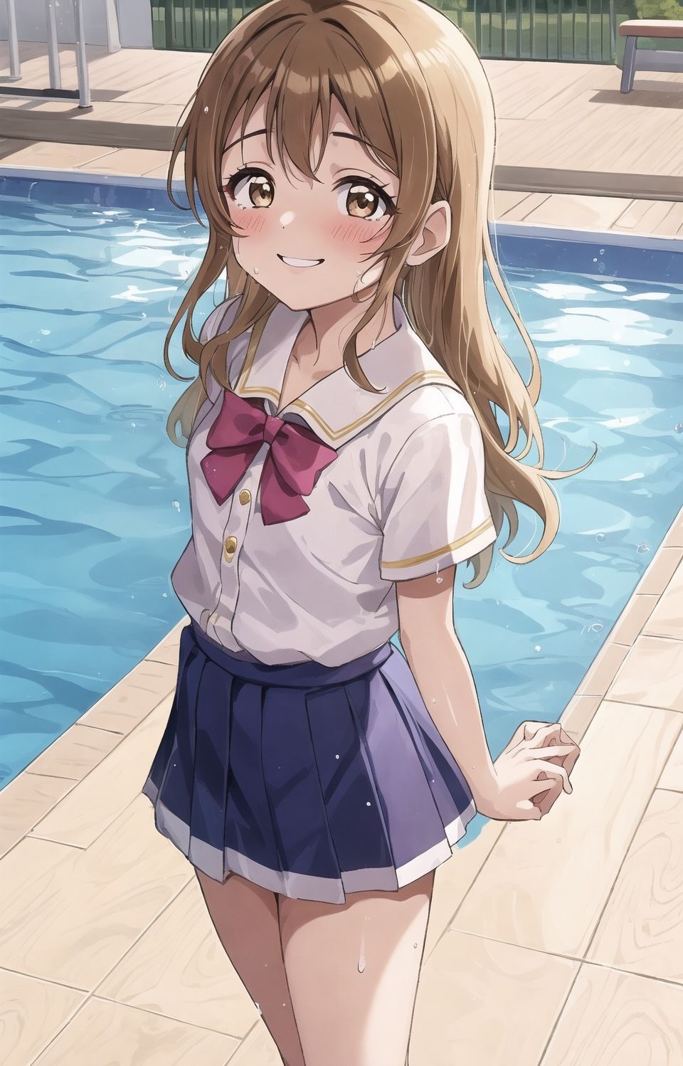 アイドル志望で女子校生の国木田さんがプールで裸になった！