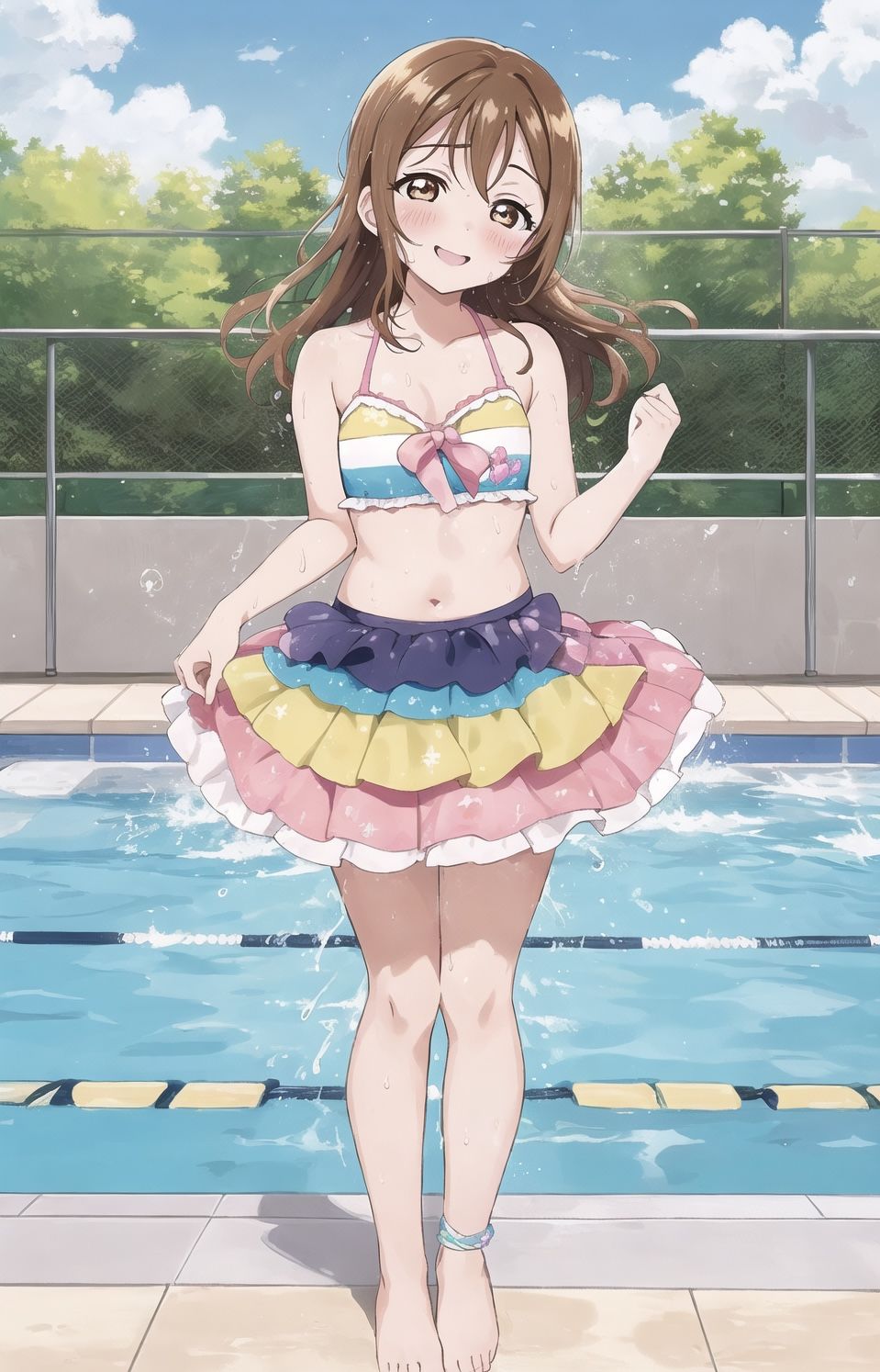 アイドル志望で女子校生の国木田さんがプールで裸になった！