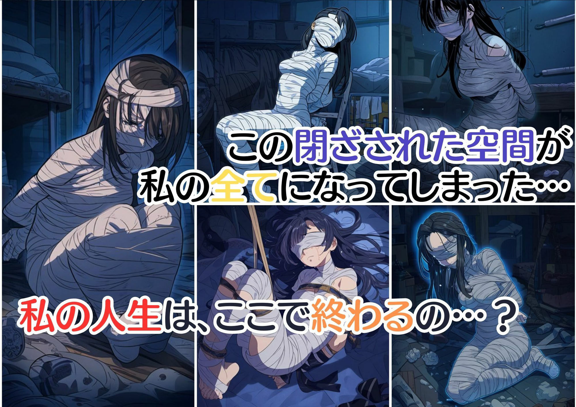 【包帯で拘束】囚われた破滅願望女子を快楽漬けにする(誘拐・監禁・調教・怪我)