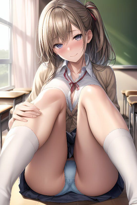 制服美少女 教室でパンチラ