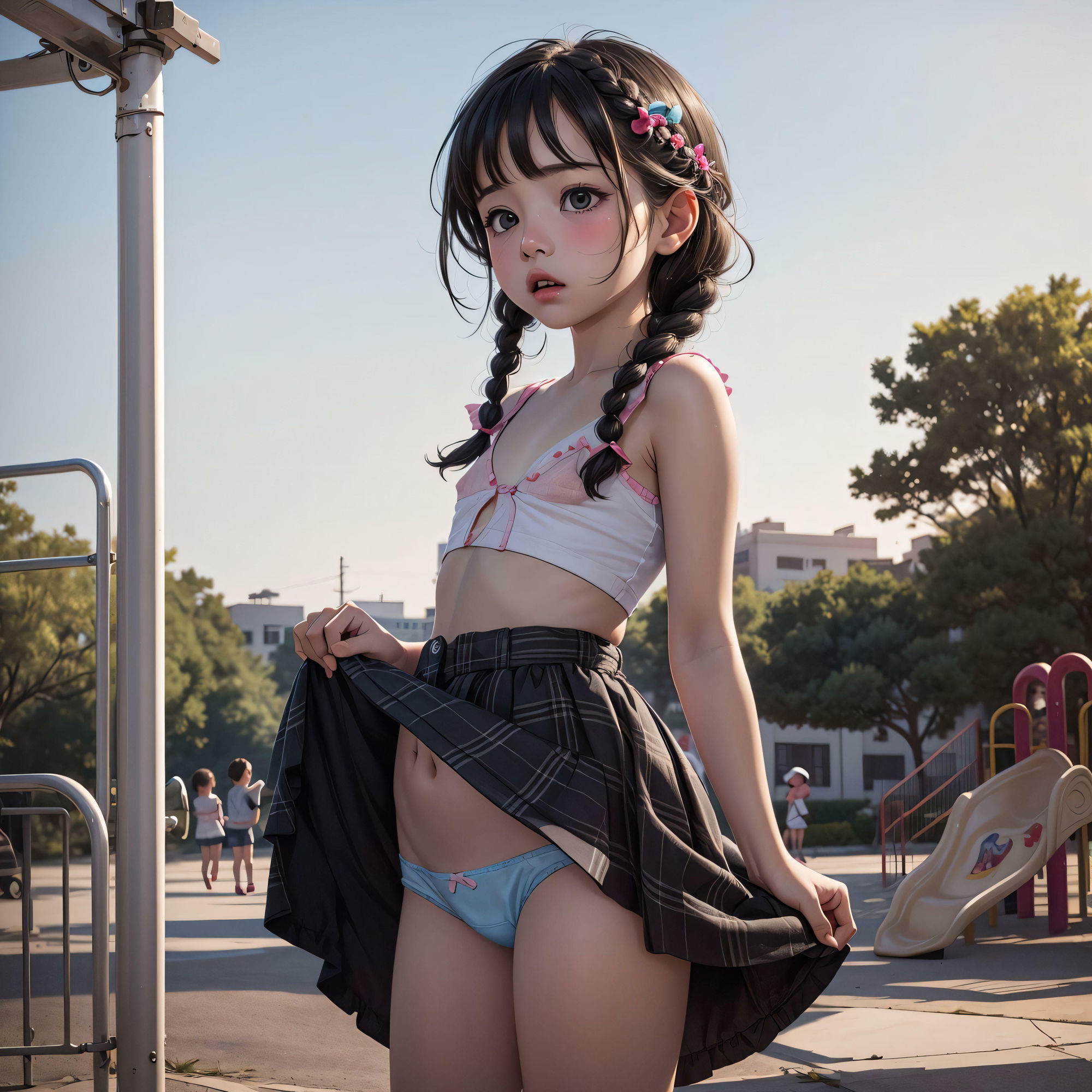 公園で見る綿パンツは最高だ