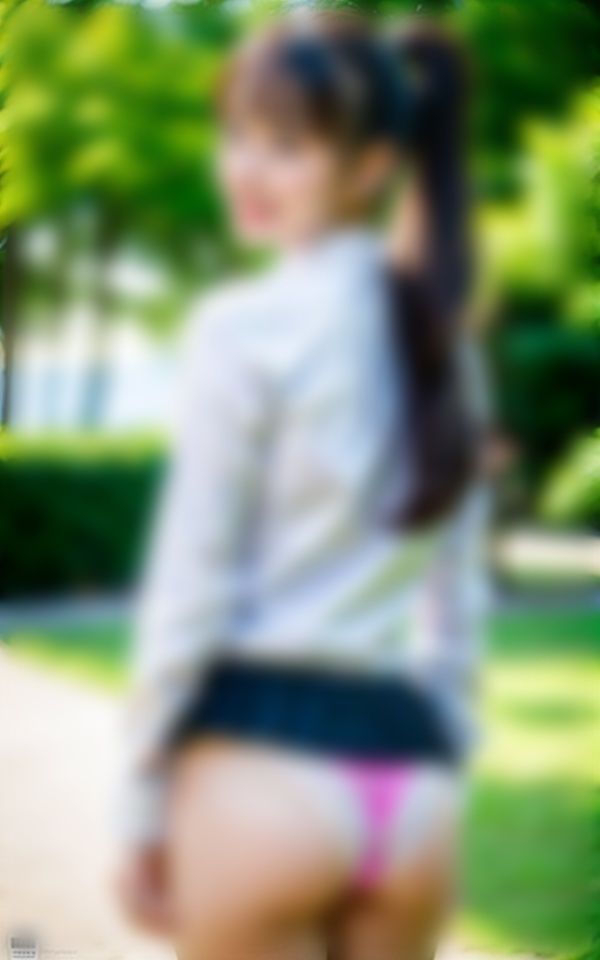 【制服パンチラ】風が邪魔してスカートが…Tバックぱんてぃ