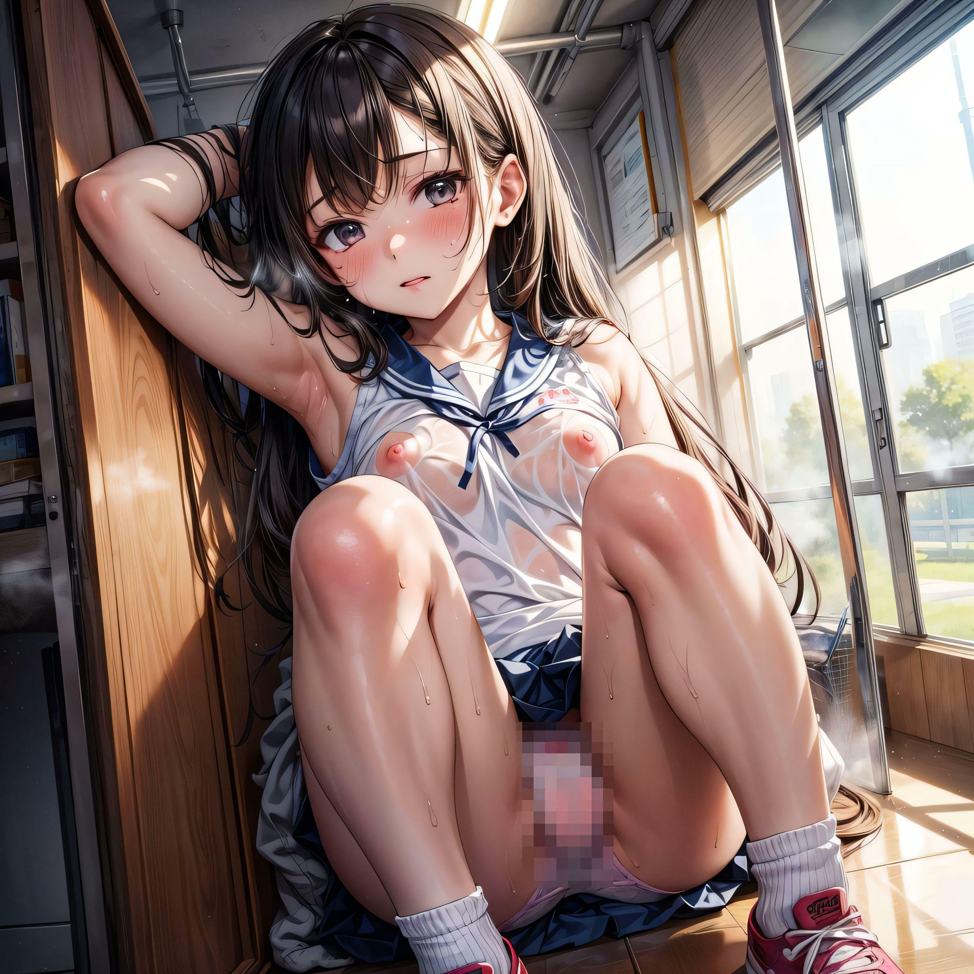 汗だく少女の綿パンツを 嗅ぎ狂いたい