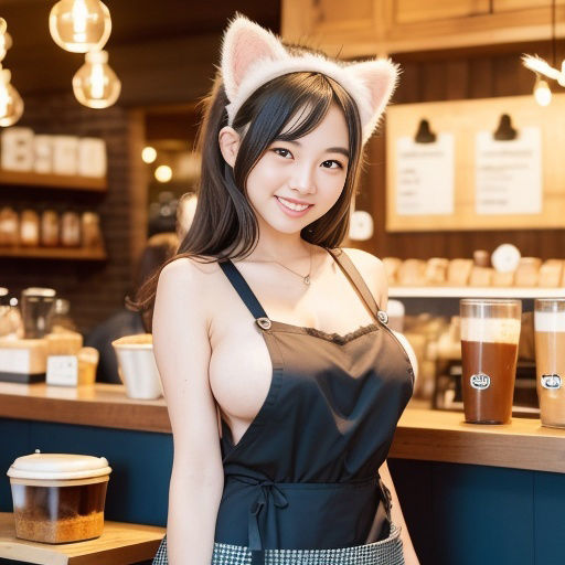 猫耳カフェ店員（セリフなし AI画像集）