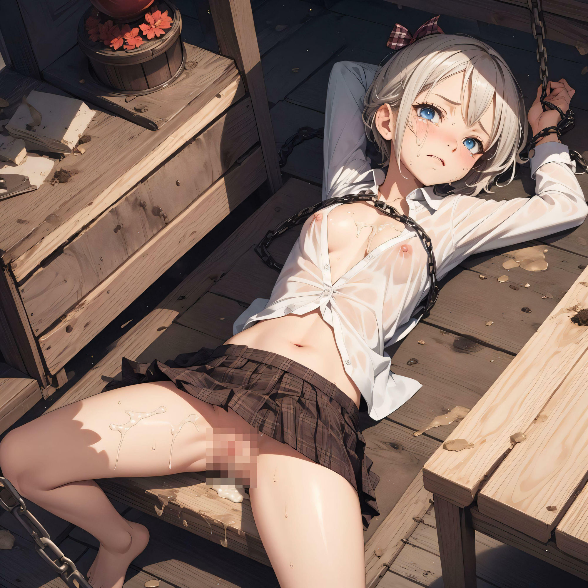 鎖でつながれた少女