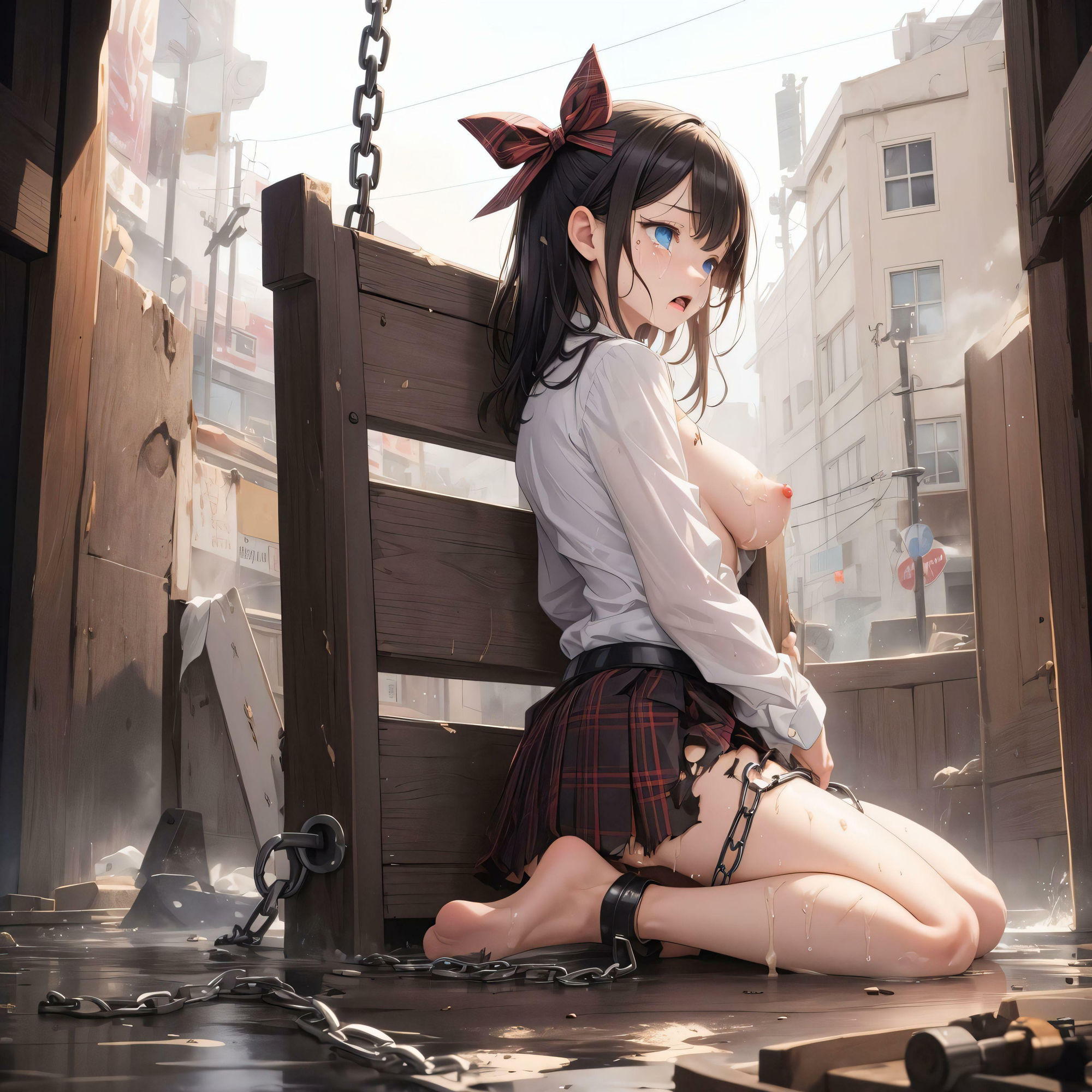 鎖でつながれた少女