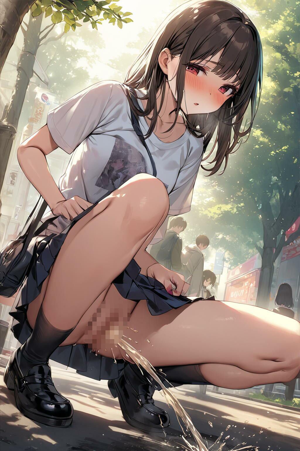 おパンツはいたまま 街中でおしっこ