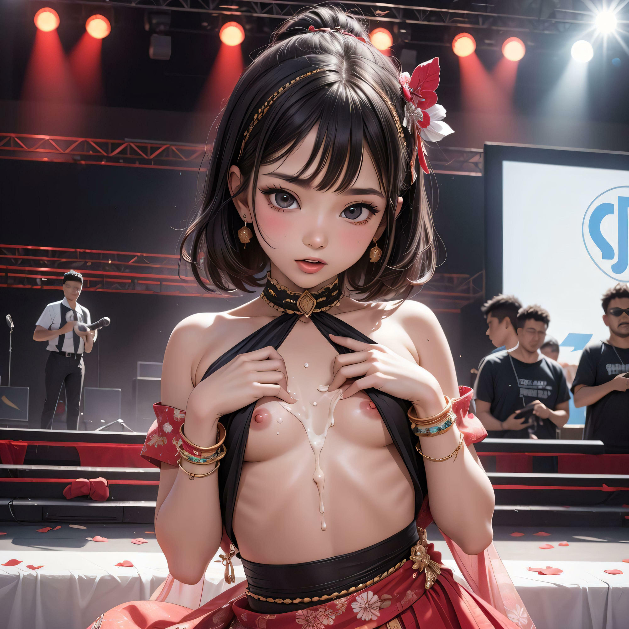 ジュ○アアイドル ライブで脱いじゃいます