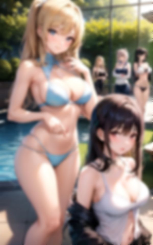 淫乱水着メイドとプールでHなハーレム天国