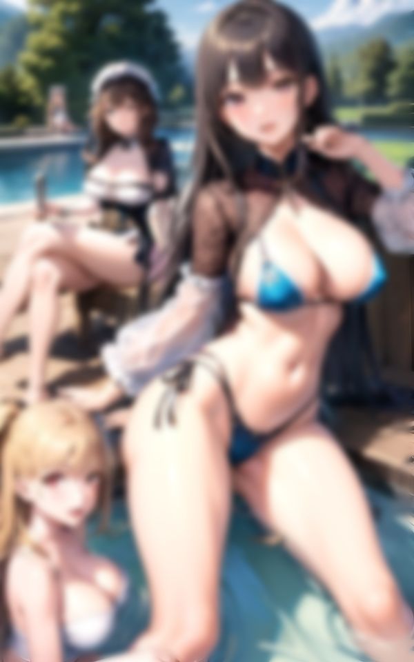 淫乱水着メイドとプールでHなハーレム天国