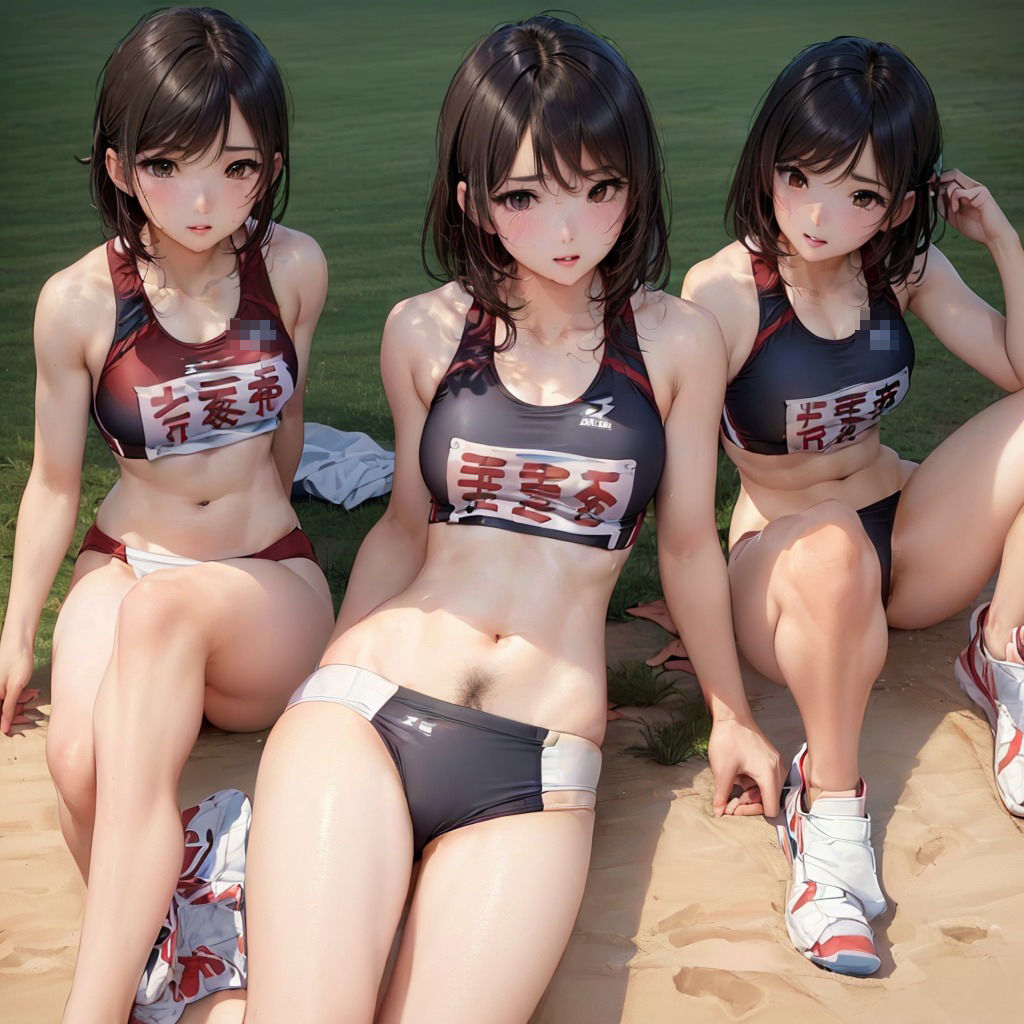 油断大敵！剛毛陸上女子甘々な処理激写！