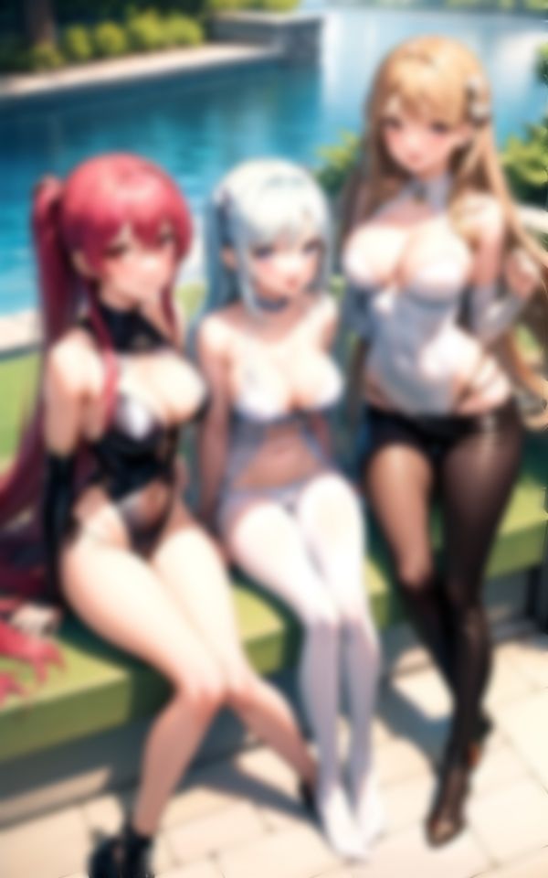 淫乱水着美女と高級プールで天国ハーレム