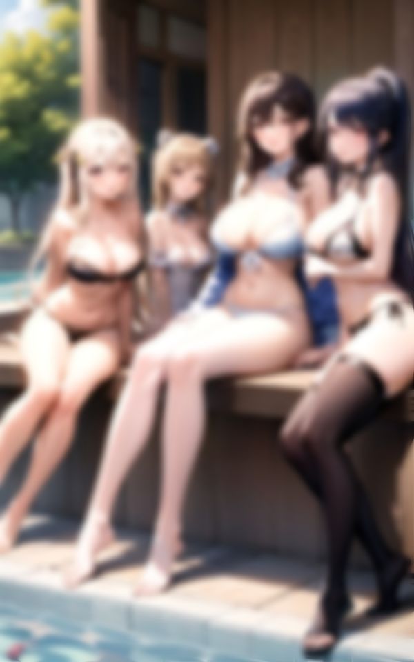 淫乱水着美女と高級プールで天国ハーレム