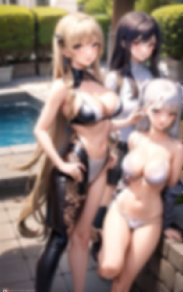 淫乱水着美女と高級プールで天国ハーレム