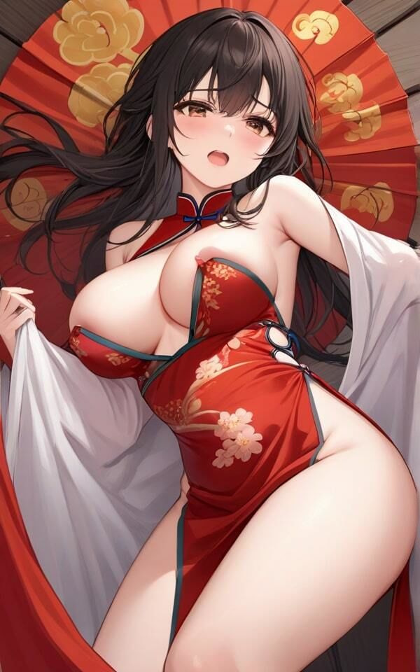 エロいチャイナドレスを着た 美女にぶっかけちゃった!
