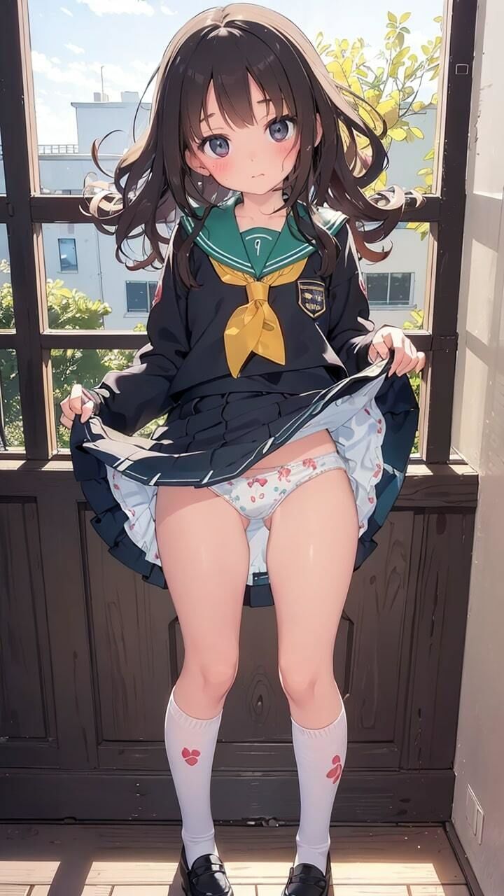 貧乳ミニ系JKパンチラ